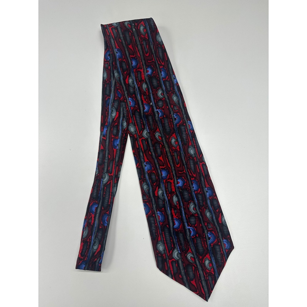 J. Garcia Mens Silk Necktie Collection 18 Happy Birthday Red Blue Abstract 58x4